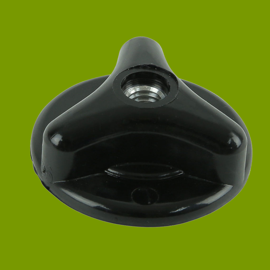 (image for) BLACK PLASTIC LEFT HAND THREADED MANUAL FEED NYLON HEAD KNOB, BRN5112L